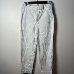 SPANX White Chino Pants with Zipper Detail, Size M